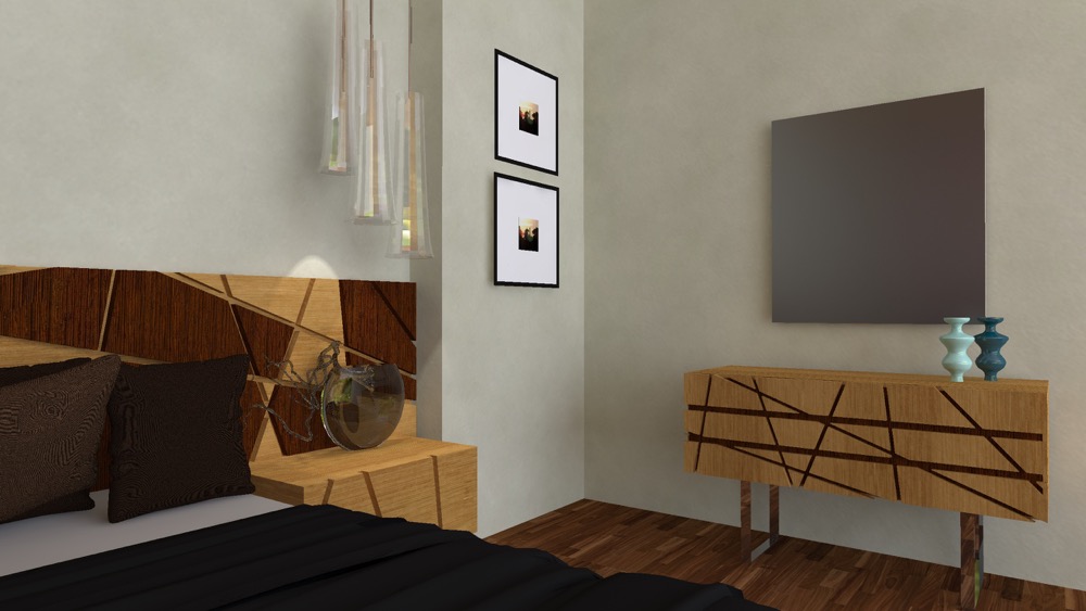 Pakros chest of drawers in oak and oak coloured wengè 4