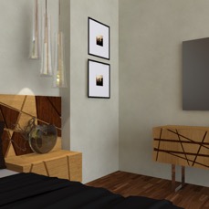 Pakros chest of drawers in oak and oak coloured wengè 4