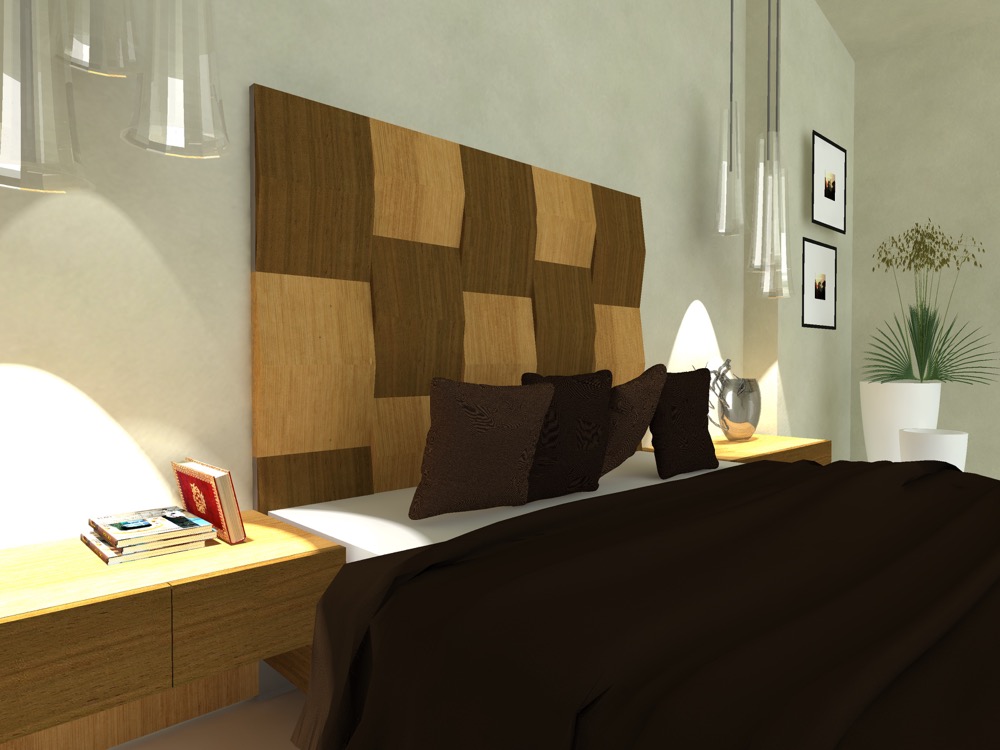 Alina bed in oak and oak coloured wengè 3
