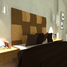 Alina bed in oak and oak coloured wengè 3