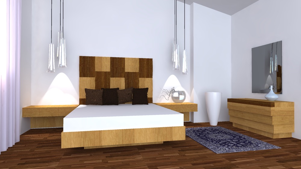 Alina bed in oak and oak coloured wengè 4
