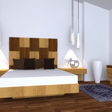 Alina bed in oak and oak coloured wengè 4