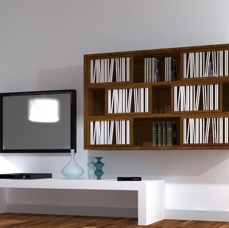  Argo bookcase in walnut and laquered 1