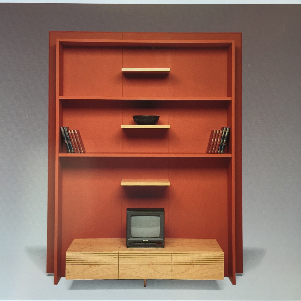 Luigi bookcase in cherry wood and laquered