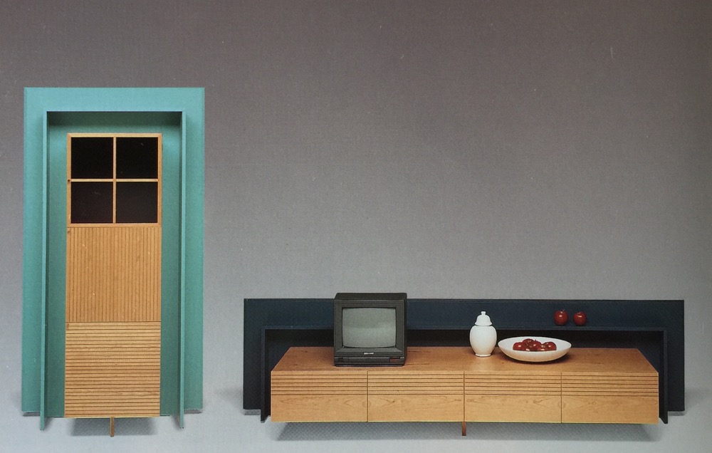 Luigi glass-cupboard small and sideboard in cherry wood 