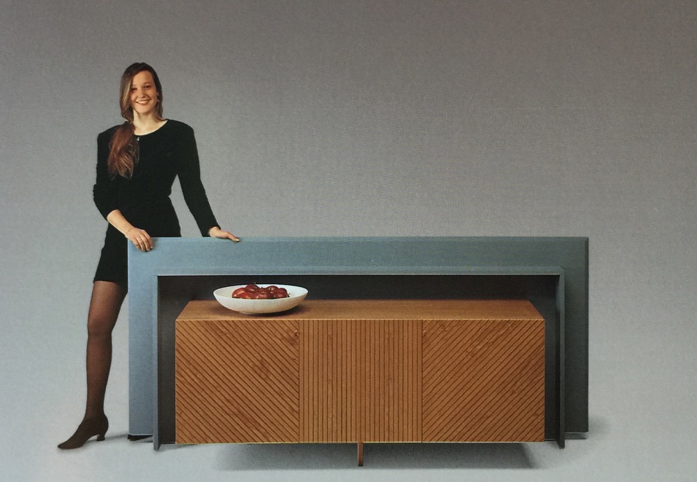 Luigi sideboard in cherry wood and laquered