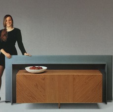 Luigi sideboard in cherry wood and laquered
