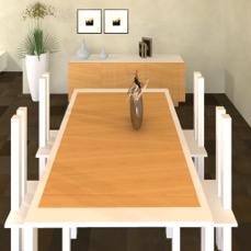 Semplice table in oak and laquered 2