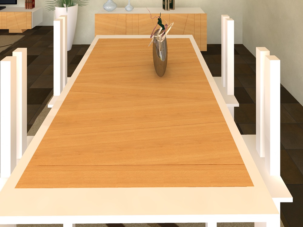 Semplice table in oak and laquered 3