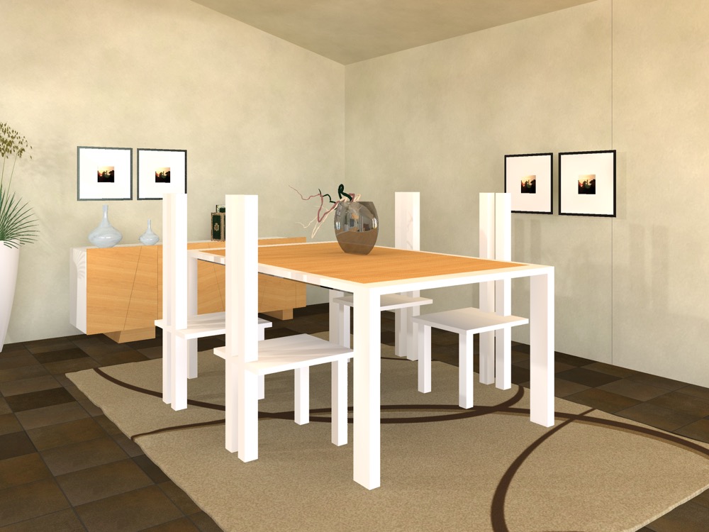 Semplice table in oak and laquered 4