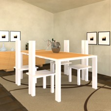 Semplice table in oak and laquered 4