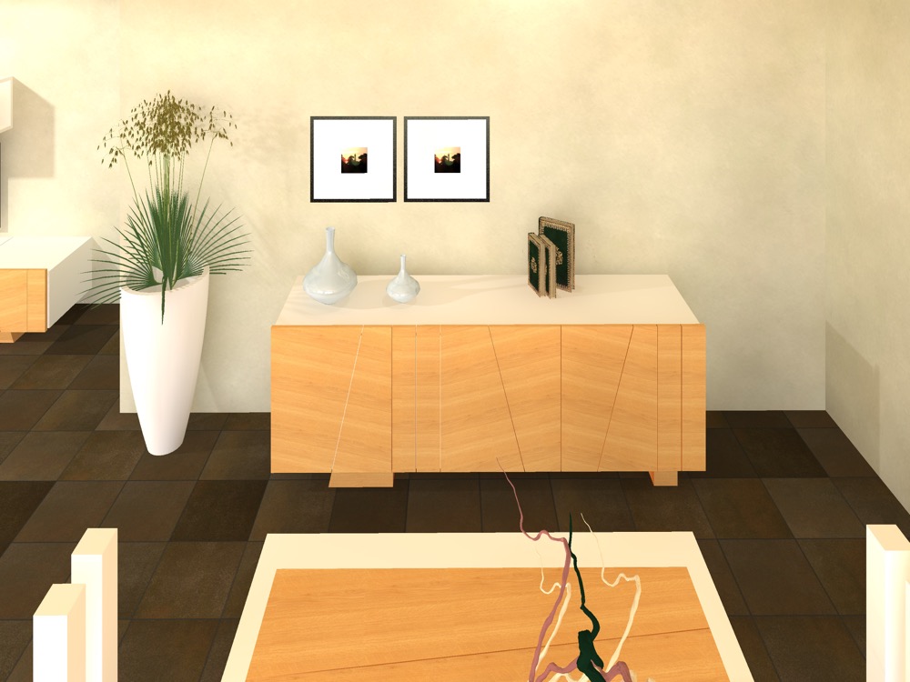 Semplice sideboard in oak and laquered 1