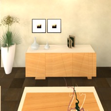Semplice sideboard in oak and laquered 1