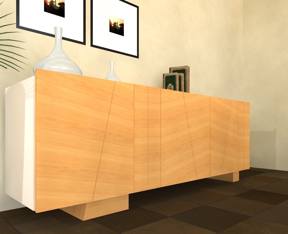 Semplice sideboard  in oak and laquered 2