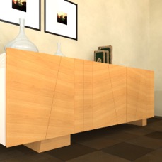Semplice sideboard  in oak and laquered 2
