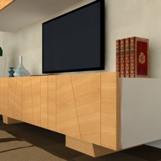 Semplice sideboard tv in oak and laquered 2